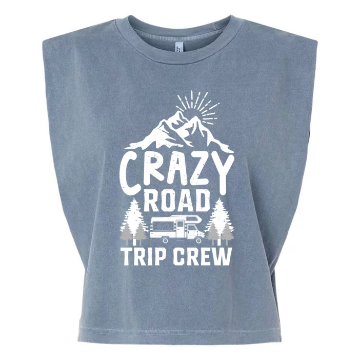 Crazy Road Trip Crew Family Travel Gift Garment-Dyed Women's Muscle Tee