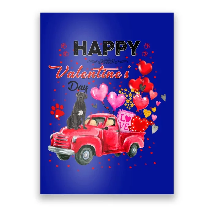 Cute Red Truck Cane Corso Valentines Day Costume Funny Gift Poster