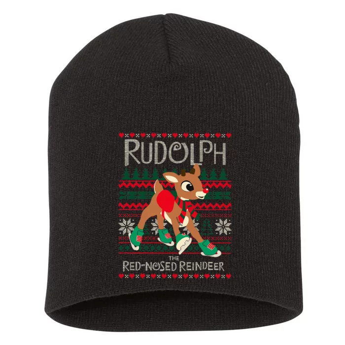 Cute Rudolph The Red Nosed Reindeer Christmas Special Xmas Short Acrylic Beanie