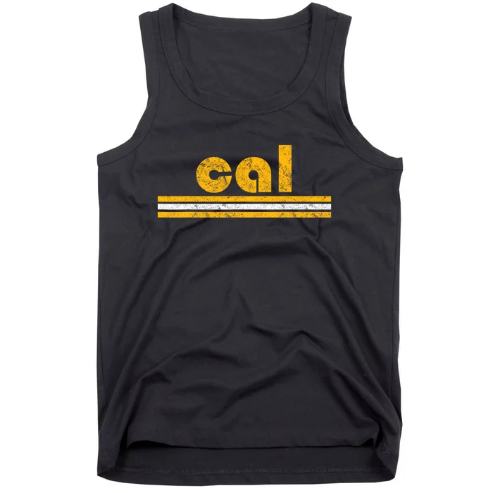 Cal Retro Three Stripe Vintage California Throwback Tank Top