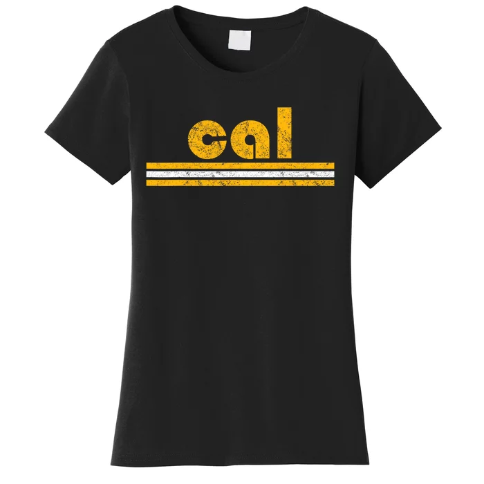 Cal Retro Three Stripe Vintage California Throwback Women's T-Shirt