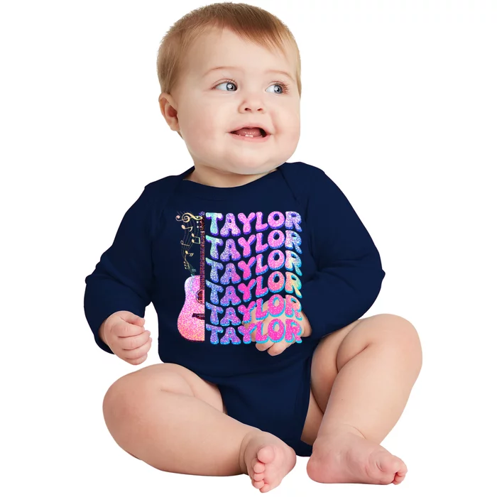 Cute Retro Taylor Music Fan Lover Baby Long Sleeve Bodysuit