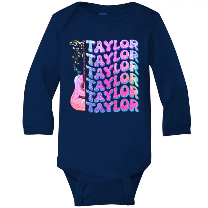 Cute Retro Taylor Music Fan Lover Baby Long Sleeve Bodysuit