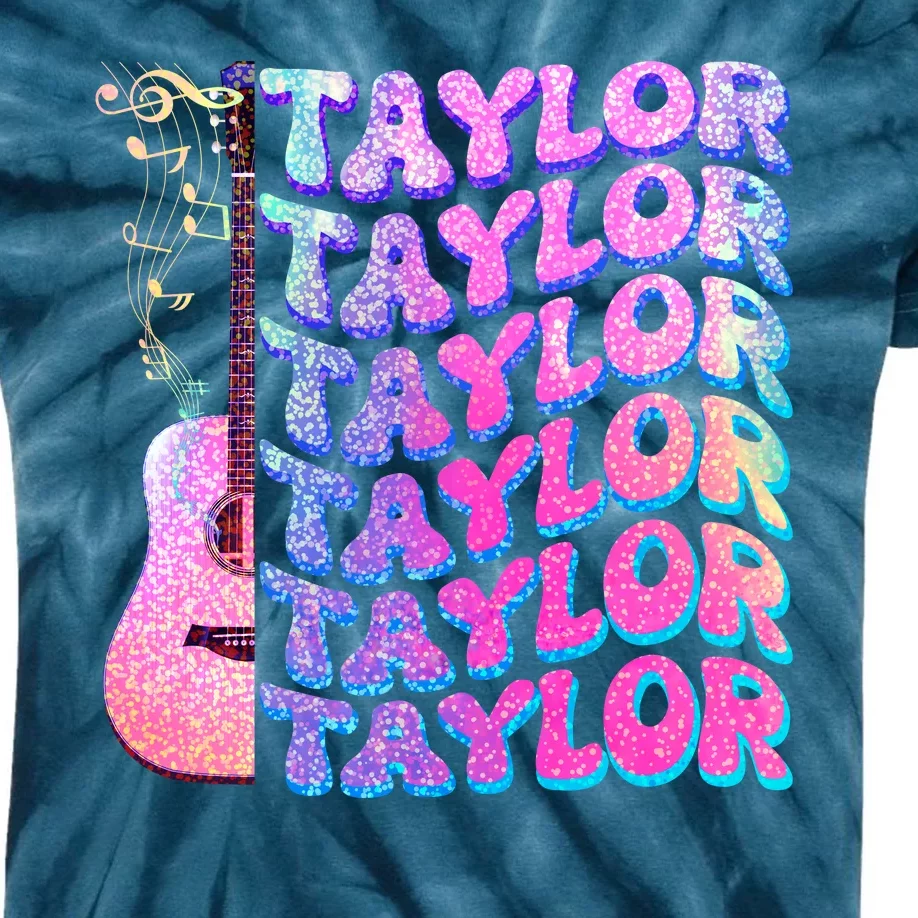 Cute Retro Taylor Music Fan Lover Kids Tie-Dye T-Shirt