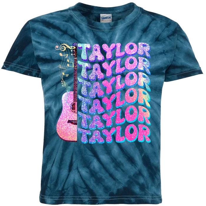 Cute Retro Taylor Music Fan Lover Kids Tie-Dye T-Shirt