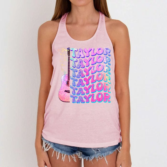 Cute Retro Taylor Music Fan Lover Women's Knotted Racerback Tank