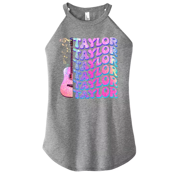 Cute Retro Taylor Music Fan Lover Women’s Perfect Tri Rocker Tank