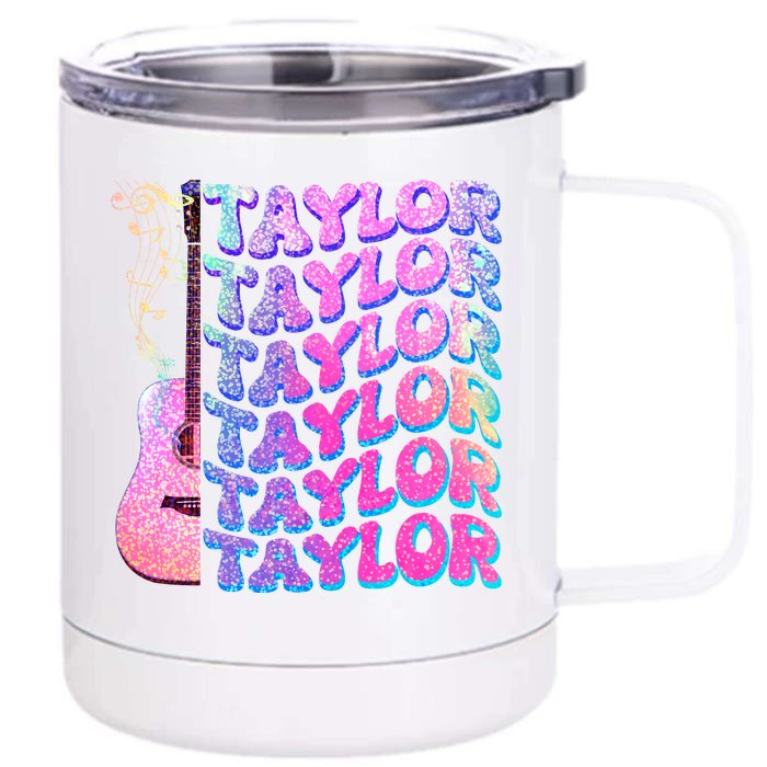 Cute Retro Taylor Music Fan Lover Front & Back 12oz Stainless Steel Tumbler Cup