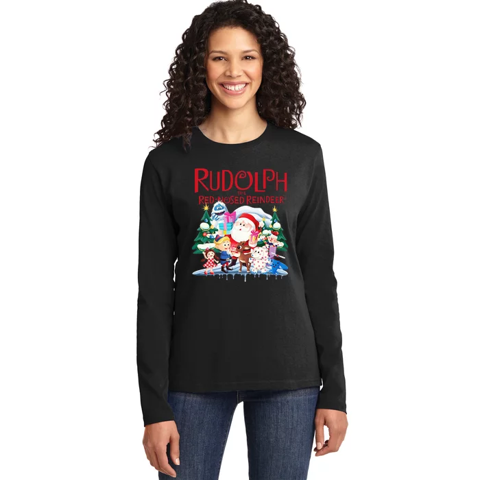 Cute Rudolph The Red Nosed Reindeer Christmas Special Xmas Ladies Long Sleeve Shirt