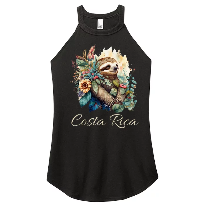 Costa Rica Tropical Sloth Women’s Perfect Tri Rocker Tank