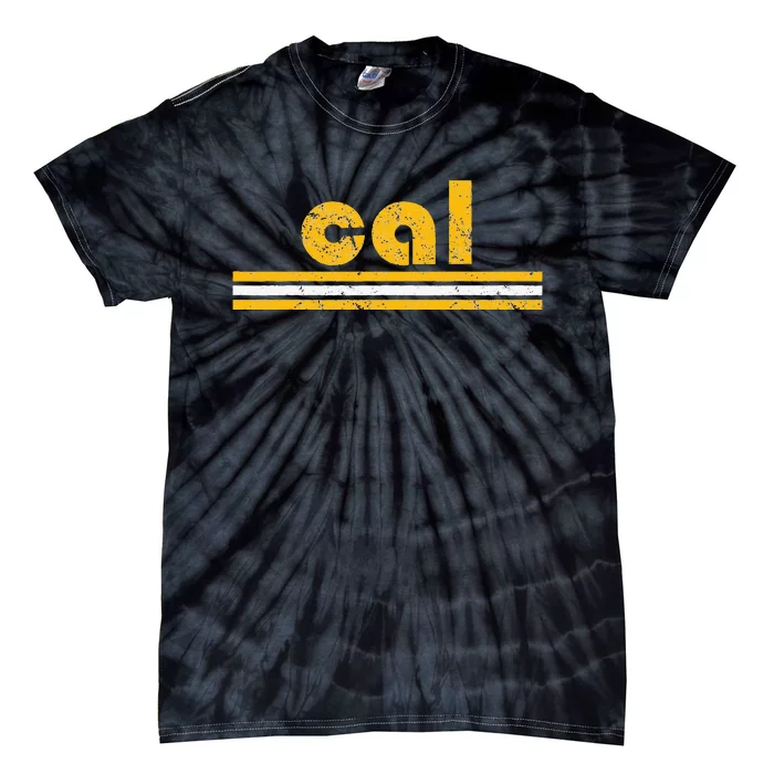 Cal Retro Three Stripe Vintage California Throwback Tie-Dye T-Shirt