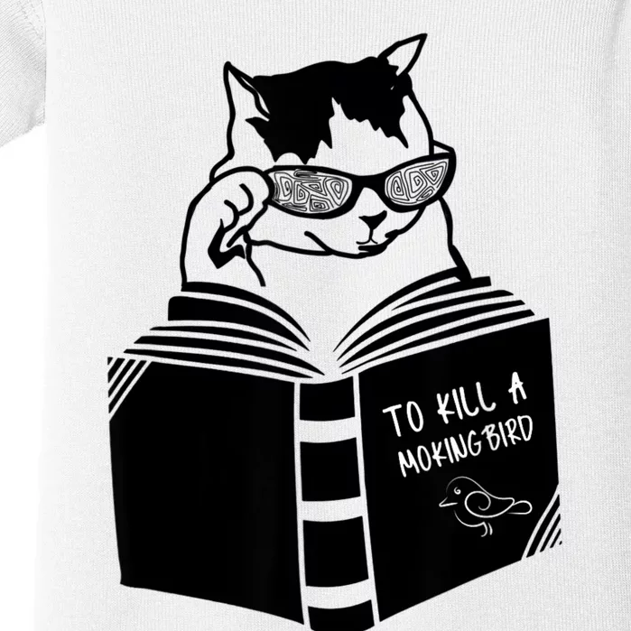 Cat Reading To Kill A Mockingbird Funny Baby Bodysuit