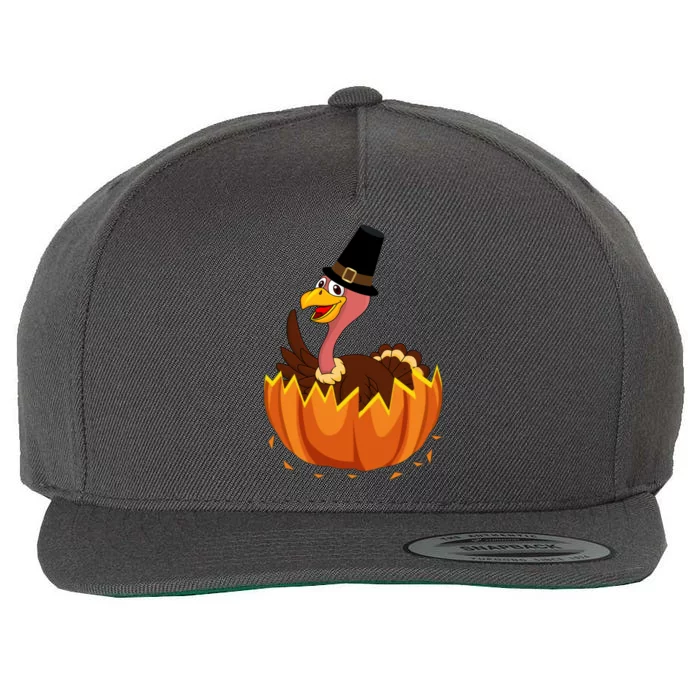 Cute Rascals Thanksgiving Turkey Pumpkin Holidays Wool Snapback Cap