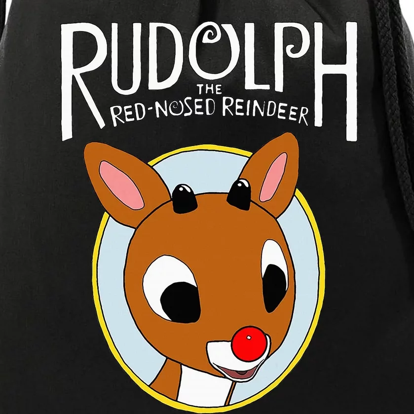 Cute Rudolph The Red Nosed Reindeer Christmas Tree Drawstring Bag