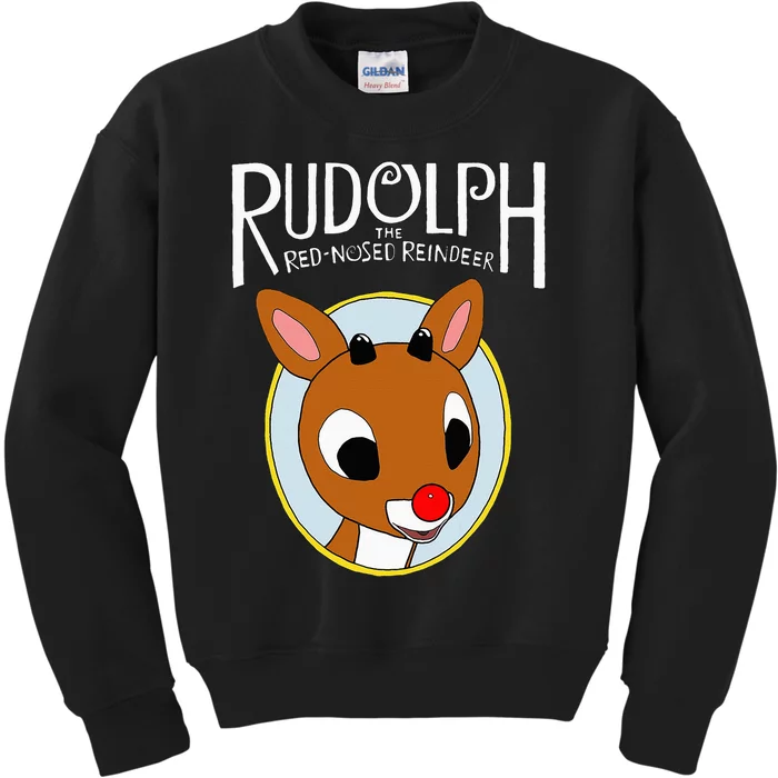 Cute Rudolph The Red Nosed Reindeer Christmas Tree Kids Sweatshirt