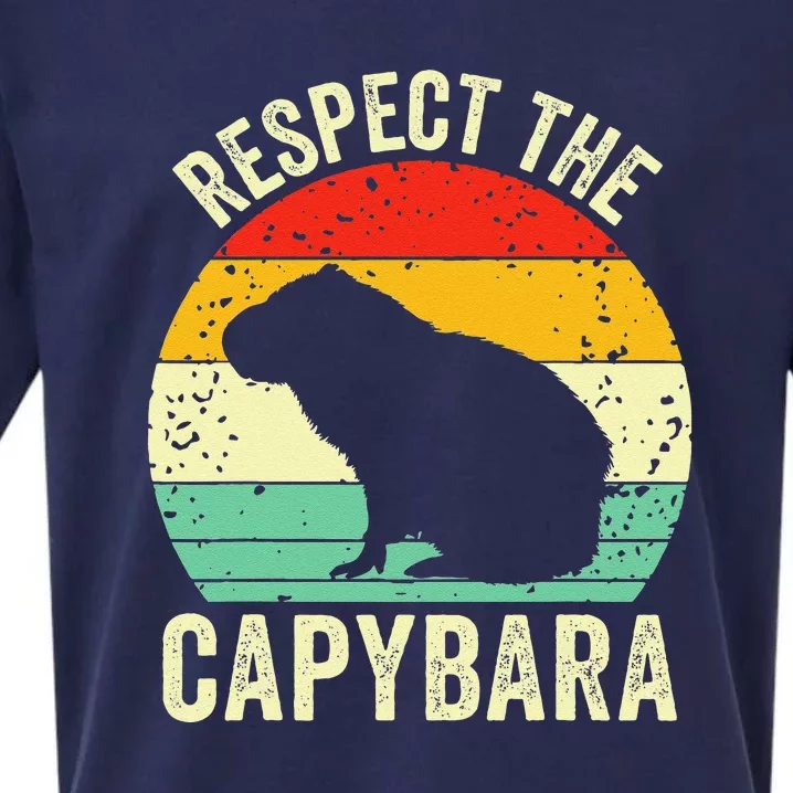 Capybaras Respect The Capybara Cavy Rodent Lover Sueded Cloud Jersey T-Shirt