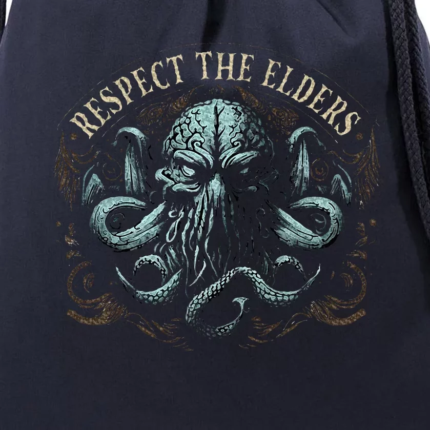 Cthulhu Respect The Elders Drawstring Bag