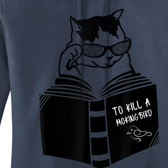 Cat Reading To Kill A Mockingbird Funny Women's Pullover Hoodie