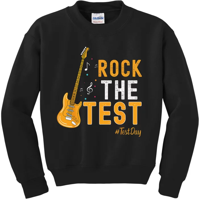 Cute Rock The Test Testing Day Motivational Teacher Student Kids Sweatshirt