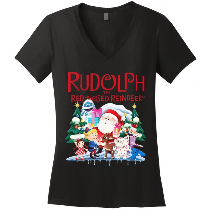 Cute Rudolph The Red Nosed Reindeer Christmas Special Xmas Women's V-Neck T-Shirt