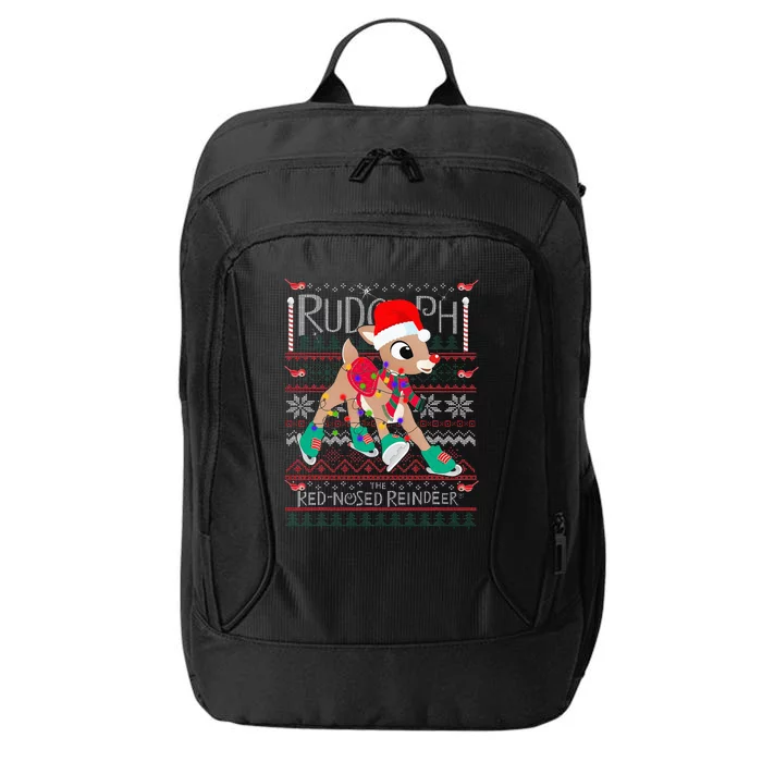 Cute Rudolph The Red Nosed Reindeer Christmas Tree City Backpack