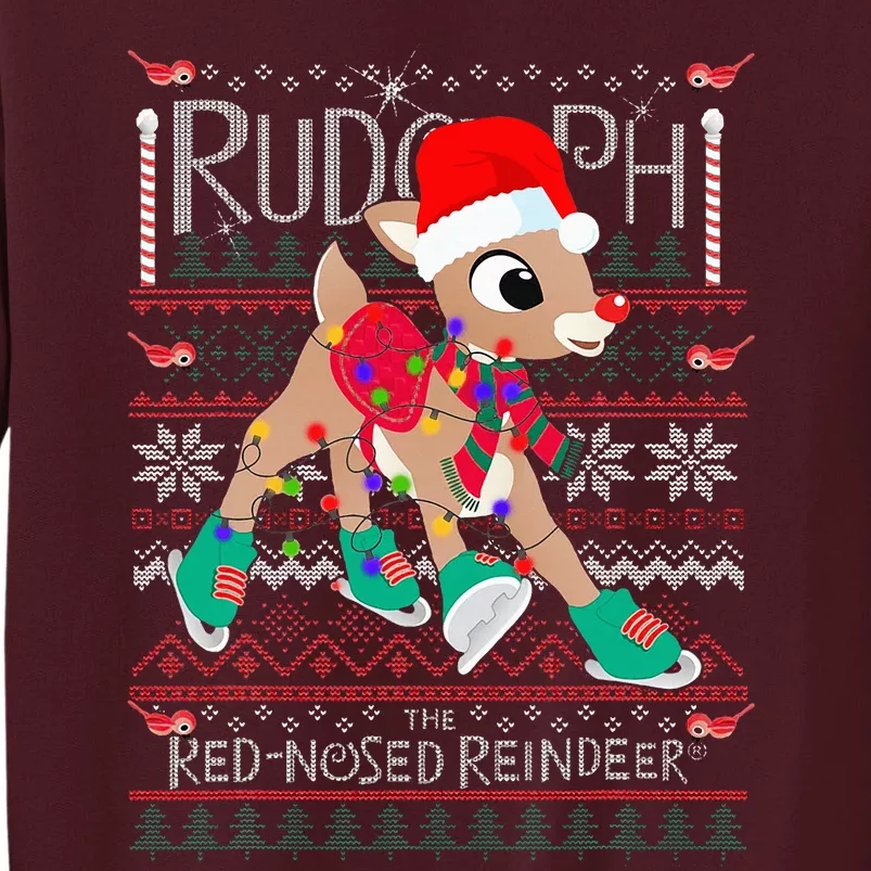 Cute Rudolph The Red Nosed Reindeer Christmas Tree Tall Sweatshirt