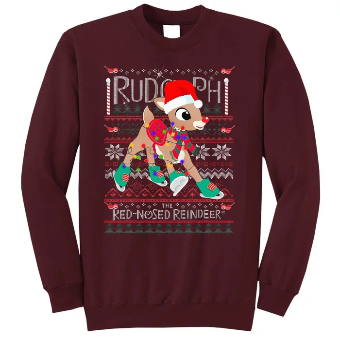 Cute Rudolph The Red Nosed Reindeer Christmas Tree Tall Sweatshirt