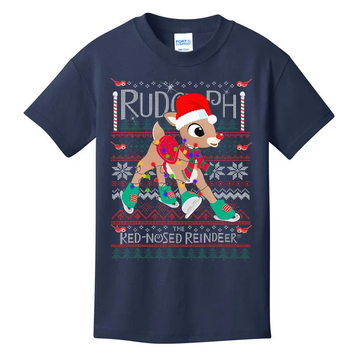 Cute Rudolph The Red Nosed Reindeer Christmas Tree Kids T-Shirt