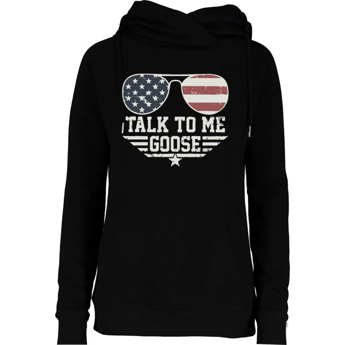 Cool Retro Talk To Me Goose Gift Womens Funnel Neck Pullover Hood