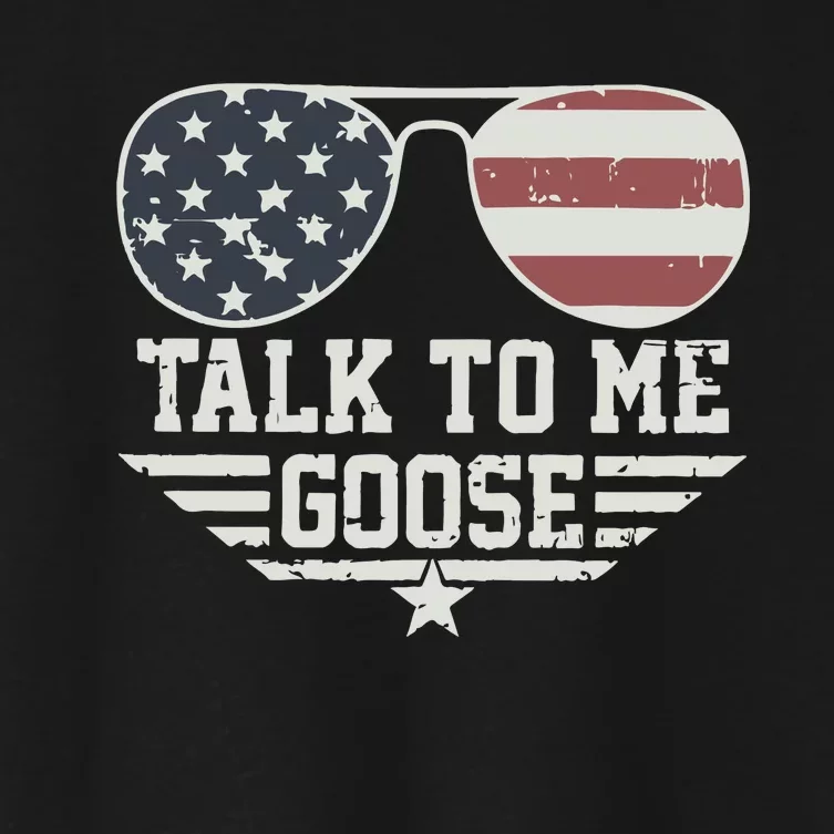 Cool Retro Talk To Me Goose Gift Women's Crop Top Tee