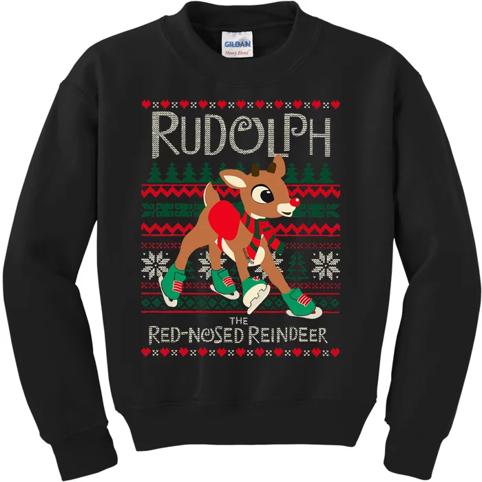 Cute Rudolph The Red Nosed Reindeer Christmas Kids Sweatshirt