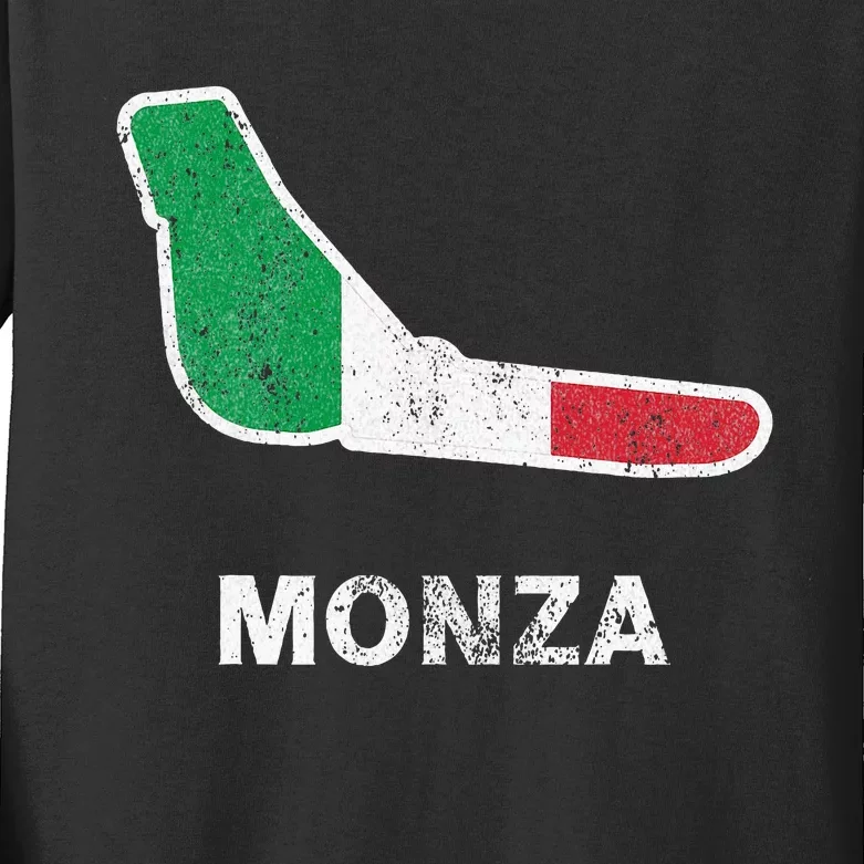 Car Racing Track In Monza Italy Monza Circuit Racing Track Kids Long Sleeve Shirt