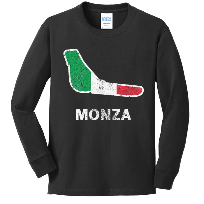 Car Racing Track In Monza Italy Monza Circuit Racing Track Kids Long Sleeve Shirt