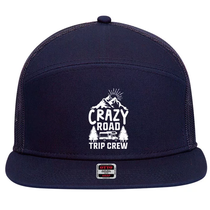 Crazy Road Trip Crew Family Travel Great Gift 7 Panel Mesh Trucker Snapback Hat