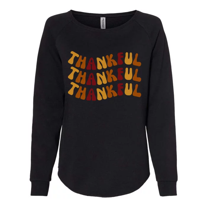 Cute Retro Thankful Vibes Cute Retro Thanksgiving Fall Gift Womens California Wash Sweatshirt