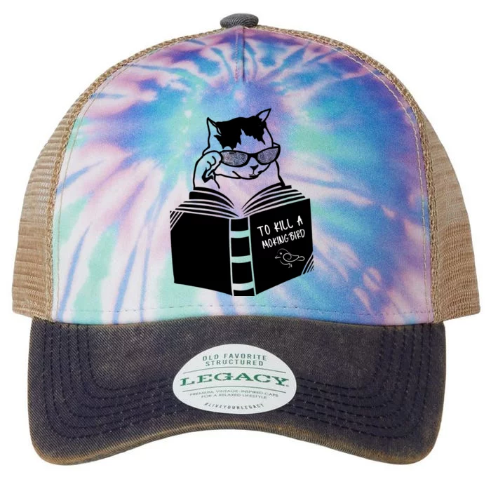 Cat Reading To Kill A Mockingbird Funny Legacy Tie Dye Trucker Hat