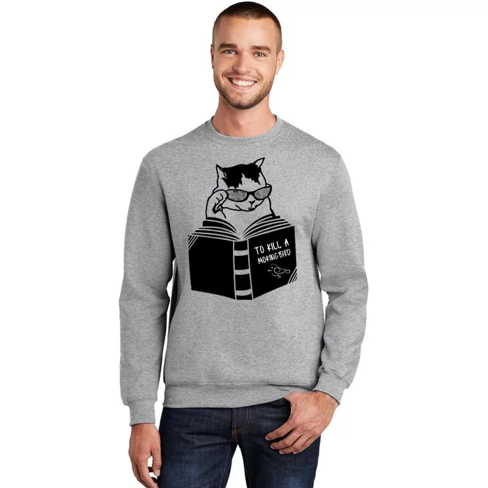 Cat Reading To Kill A Mockingbird Funny Tall Sweatshirt