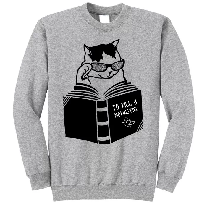 Cat Reading To Kill A Mockingbird Funny Tall Sweatshirt