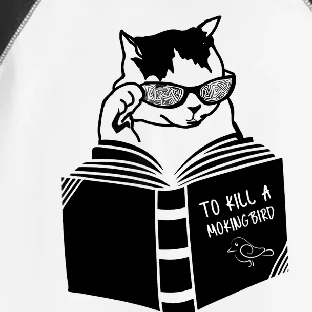 Cat Reading To Kill A Mockingbird Funny Toddler Fine Jersey T-Shirt