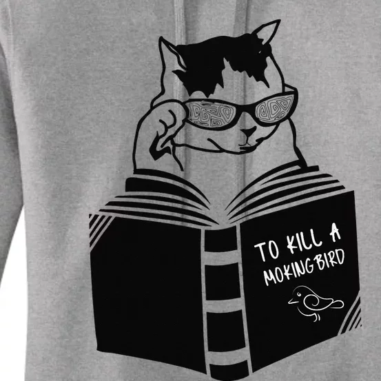 Cat reading to kill a mockingbird funny Women's Pullover Hoodie