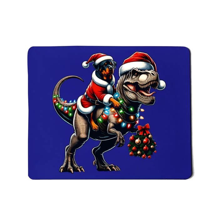 Christmas Rottweiler Trex Santa Hat Festive Dinosaur Dog Great Gift Mousepad