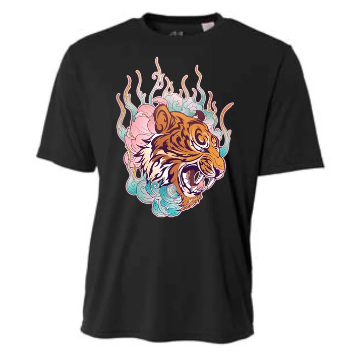 Cool Roaring Tiger Japanese Tattoo Cooling Performance Crew T-Shirt