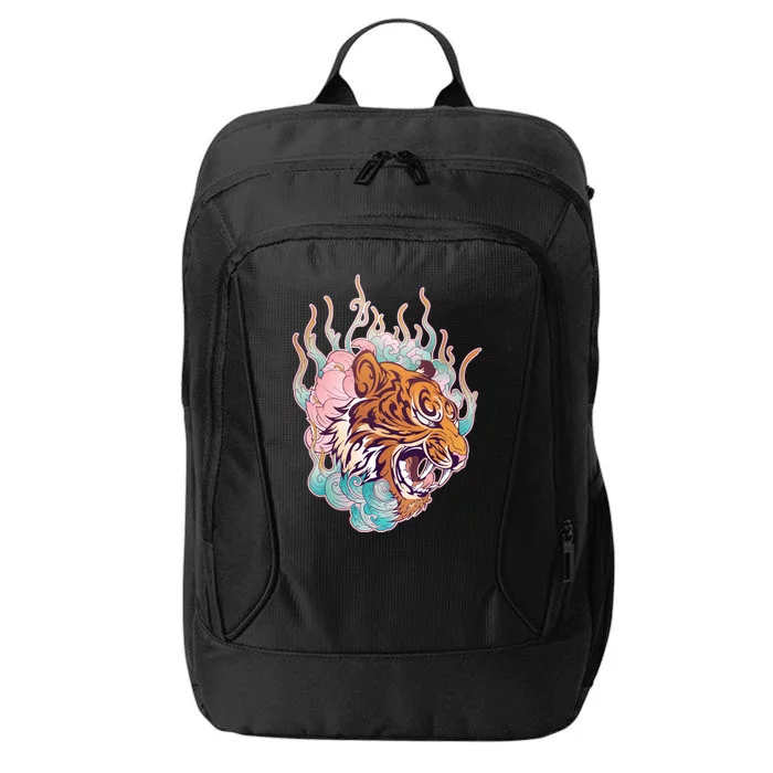 Cool Roaring Tiger Japanese Tattoo City Backpack