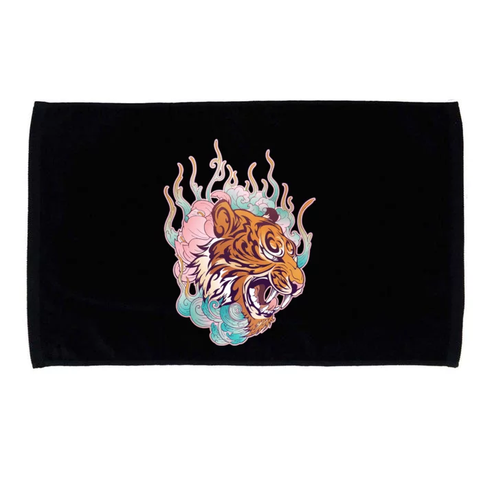 Cool Roaring Tiger Japanese Tattoo Microfiber Hand Towel