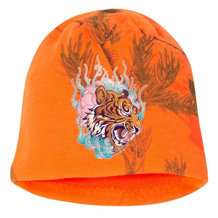 Cool Roaring Tiger Japanese Tattoo Kati - Camo Knit Beanie