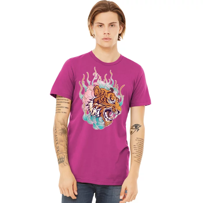 Cool Roaring Tiger Japanese Tattoo Premium T-Shirt