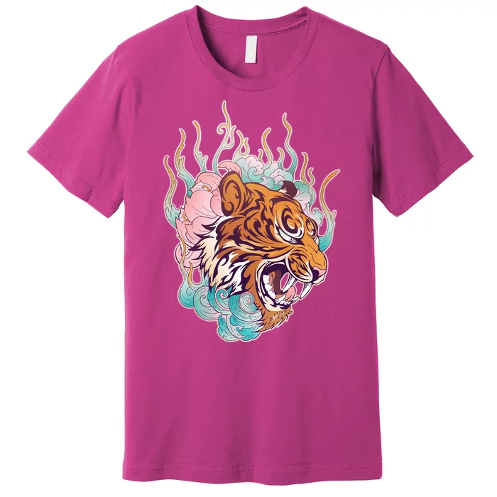 Cool Roaring Tiger Japanese Tattoo Premium T-Shirt