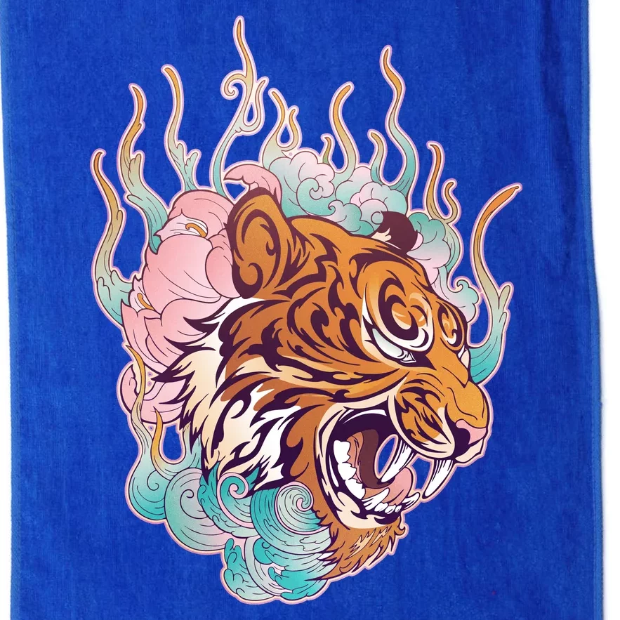 Cool Roaring Tiger Japanese Tattoo Platinum Collection Golf Towel