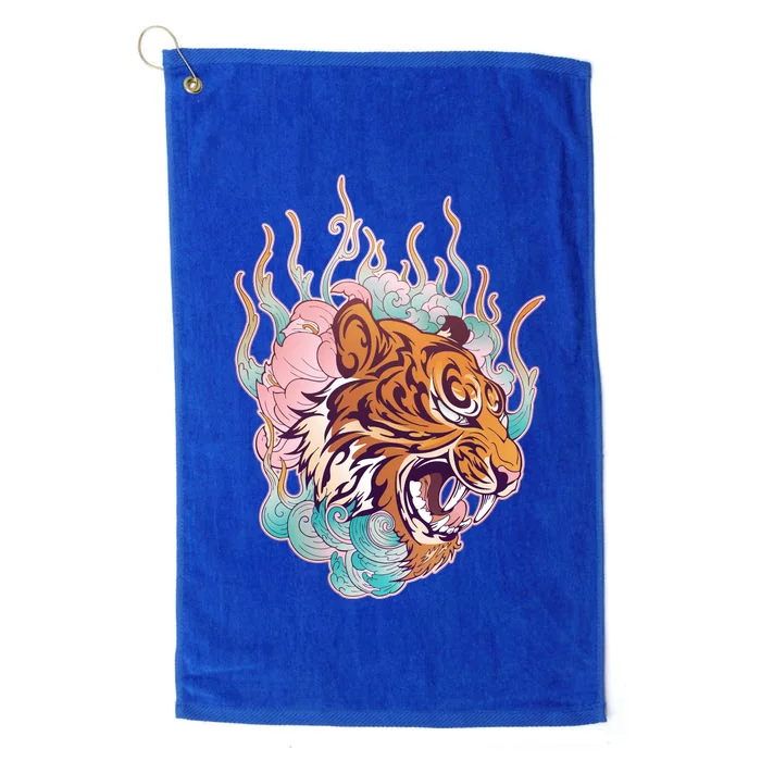 Cool Roaring Tiger Japanese Tattoo Platinum Collection Golf Towel