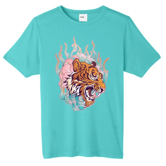 Cool Roaring Tiger Japanese Tattoo ChromaSoft Performance T-Shirt